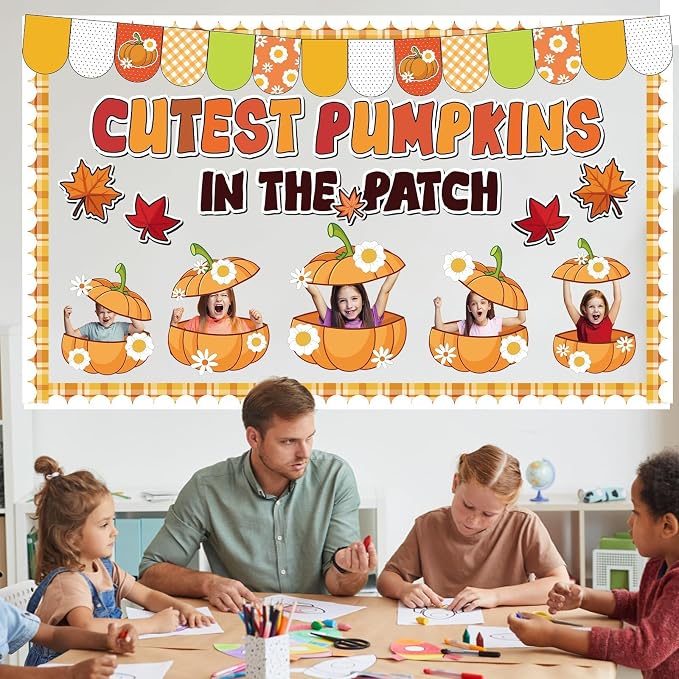 Thanksgiving Pumpkin Bulletin Board Fall Pumpkin Classroom Decorations Autumn