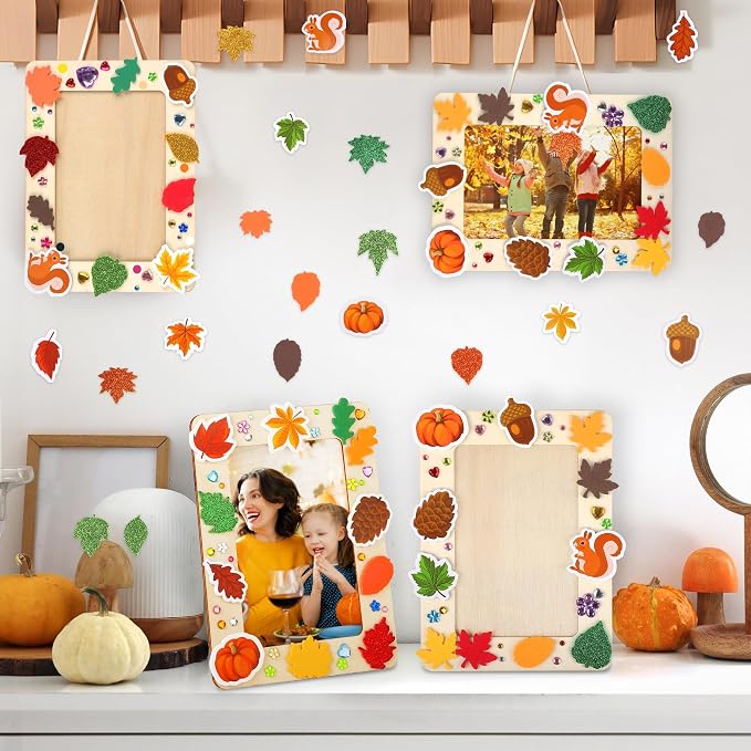 Fovths 24 Packs Fall Picture Frame Painting Craft Kit