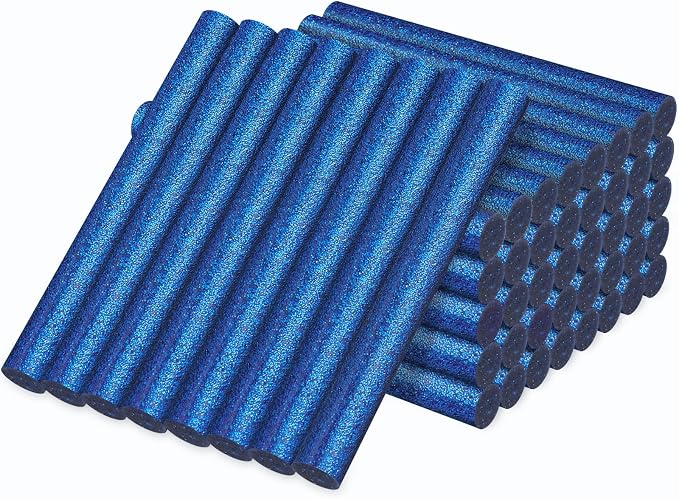 Manarty Glitter Sapphire Blue Hot Melt Glue Stick, Adhesive EVA Glue Sticks