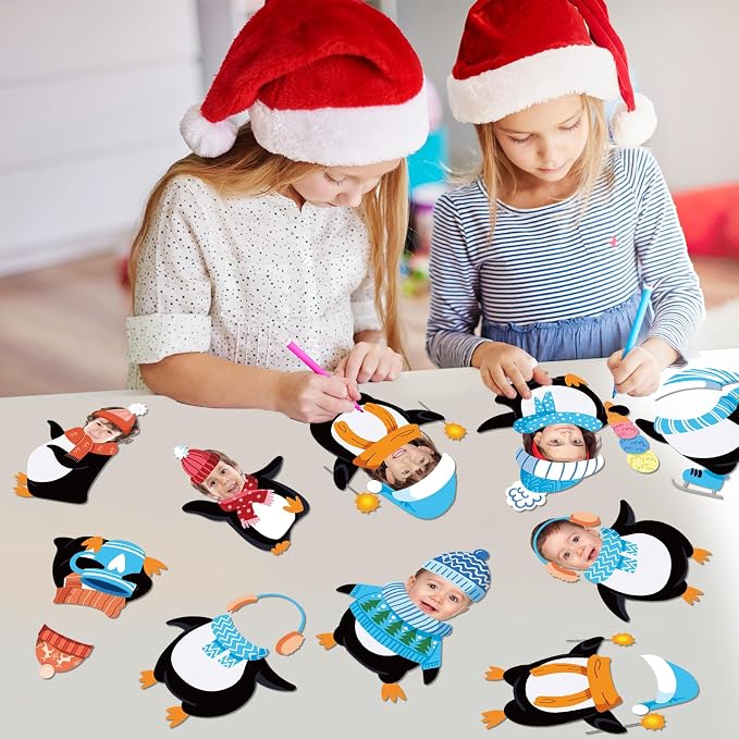 60pcs Winter Theme DIY Cutouts Penguin Bulletin Board Decoration Set Christmas
