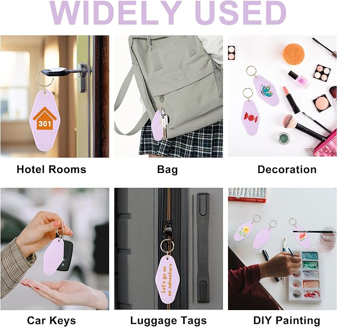 Yoption 50pcs Blank Motel Keychain Bulk