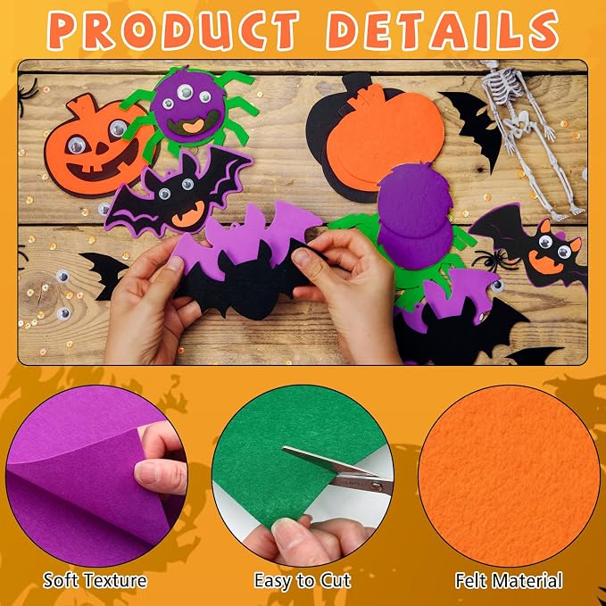 20 Pcs Halloween Felt Fabric Sheets