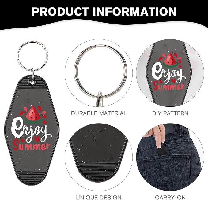 Yoption 50pcs Blank Motel Keychain Bulk