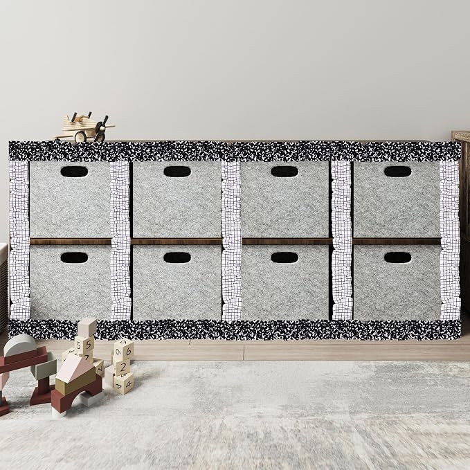 AnyDesign 6 Rolls 47Ft Ruffled Bulletin Board Borders Fabric Bulletin Border