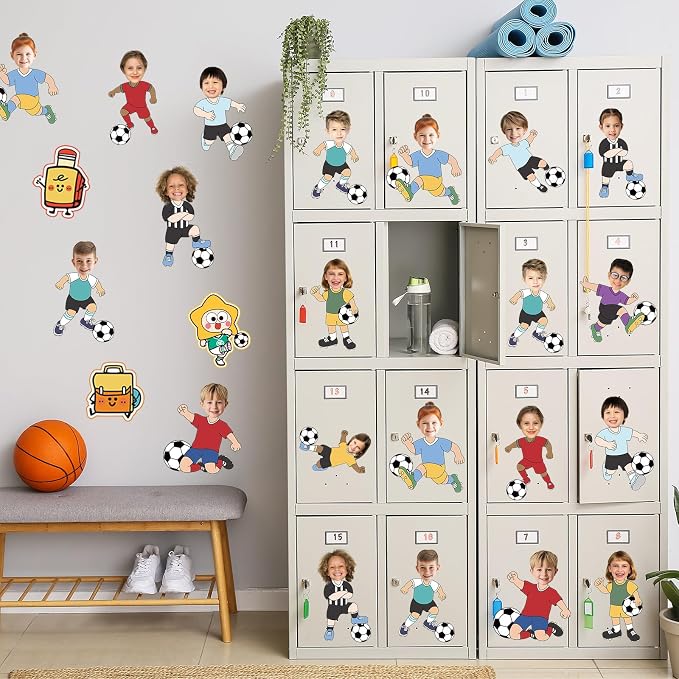 OBUSATT 60 Pcs Soccer Player Theme Cutouts Soccer Bulletin Board Decorations