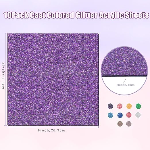 Adrattnay Glitter Acrylic Sheets