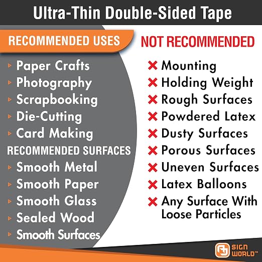 Best 1" MAX Strength Thin Permanent Double-Sided Tape
