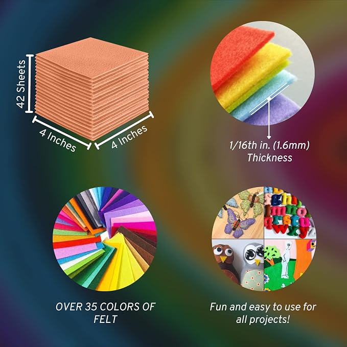 FabricLA Acrylic Felt Sheets for Crafts