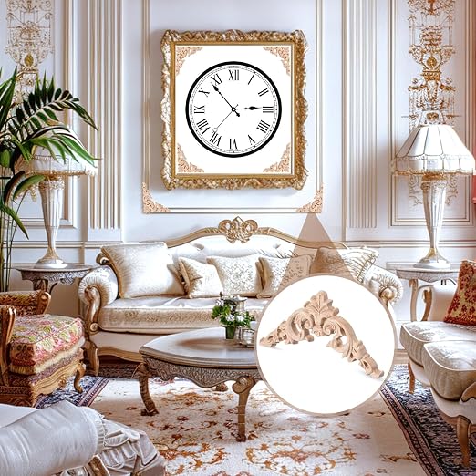4 Pcs Wood Appliques for Furniture, Victorian Furniture Decorative Wood Trim