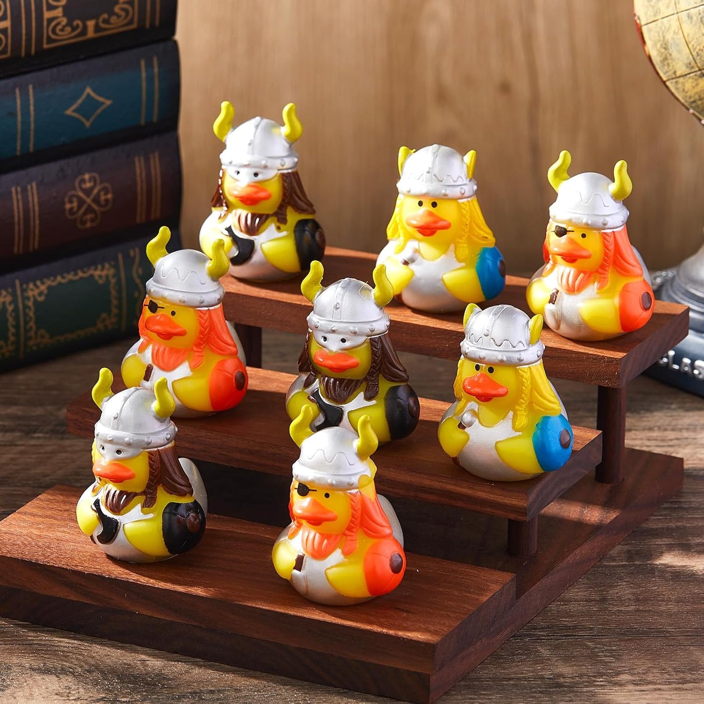 Deekin 24 Pcs Assorted Rubber Ducks in Bulk, 2 Inch Rubber Duckies for Party Supplies, Mini Bath Toys for Baby Shower Pool Party (Viking)