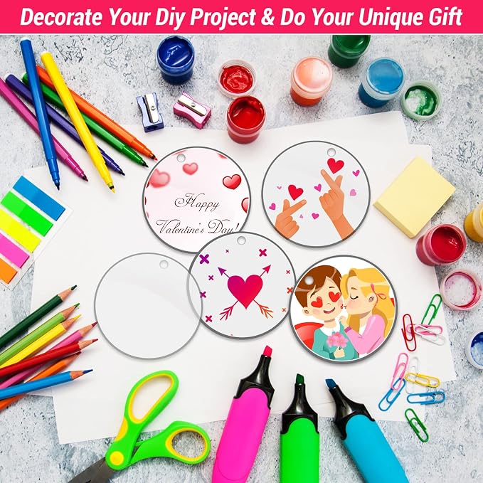 3 inch Acrylic Ornaments Blanks 30pc Clear Round Ornaments Blanks