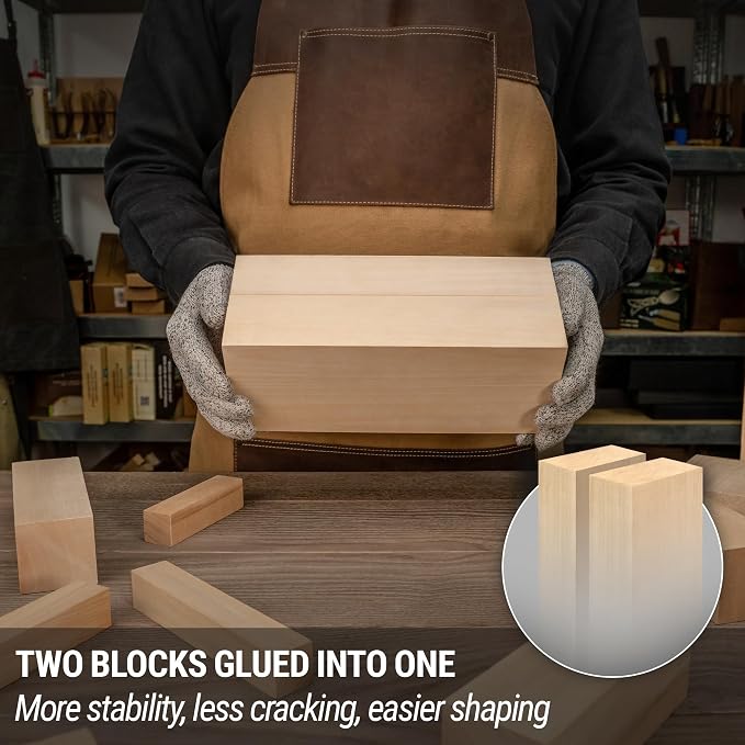 BeaverCraft Basswood Carving Blocks BW1 Large Wooden Block 10x4x4 Inches