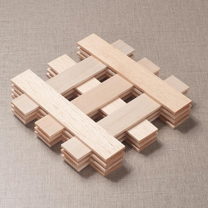 Balsa Wood Sticks, Balsa Wood Strips Planks 1/4" × 1" × 6", Flat Wooden Slats
