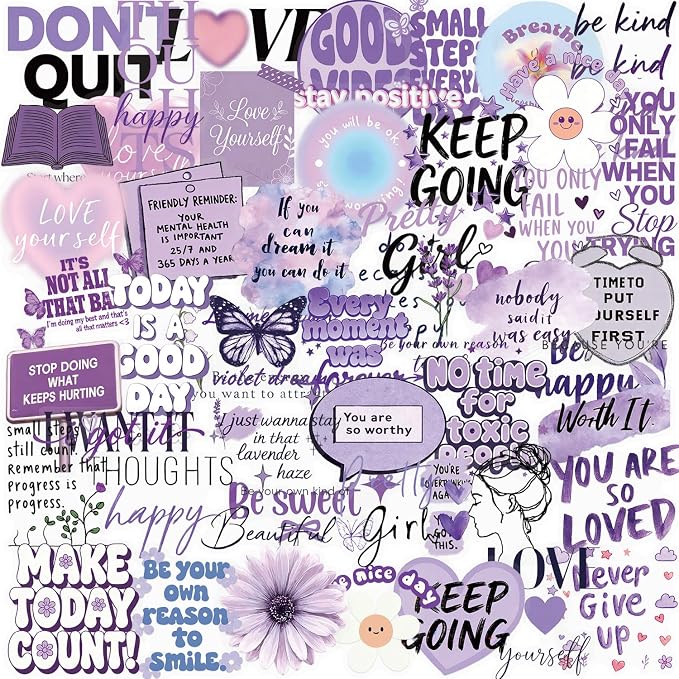 50 PCS Motivational Quote Stickers