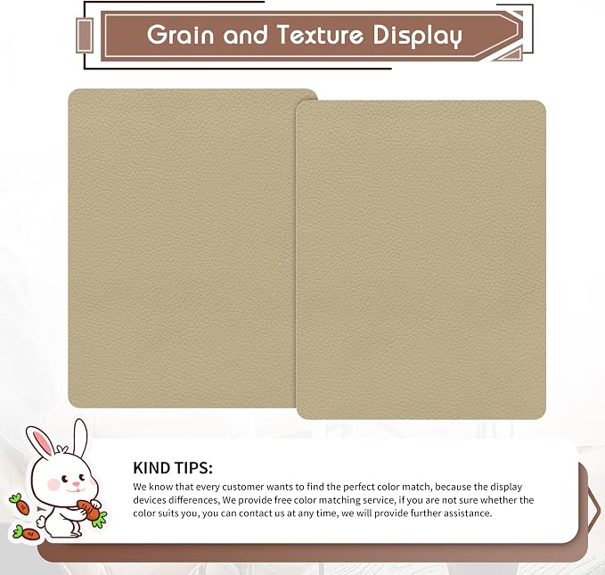 KING MOUNTAIN Leather Repair Patch, 2 Packs 9 x 11 Inches self Adhesive Leather