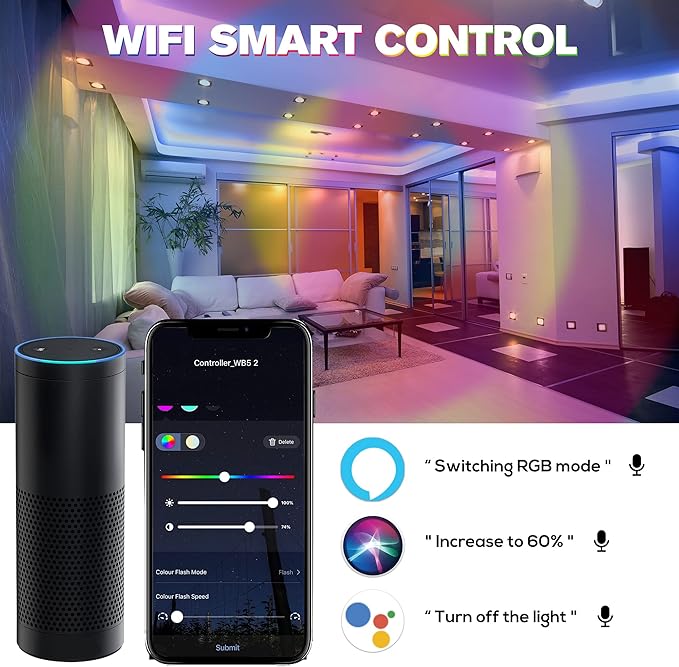 HUSUKU RS Series RGB CCT LED Controller Kit (R1+S1), 12-24V 180W-360W, RF Wireless Remote Control / 5-in-1 WiFi Controller Compatible with Alexa Google Home Smart Life Tuya Smart APP Control