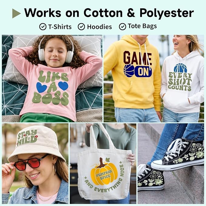TECKWRAP Heat Transfer Vinyl for T-Shirts, 50+ Washes, REACH Certified & Dryer