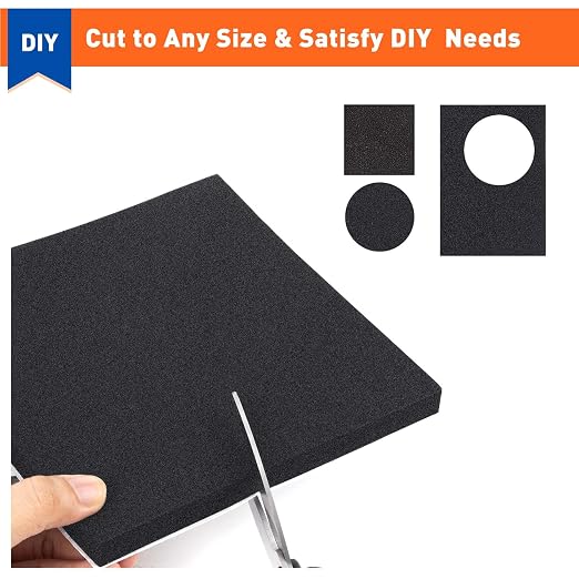 MAGZO 6Pcs Adhesive Foam Padding 1/4 in Thick X 4 in X 4 in | Closed Cell