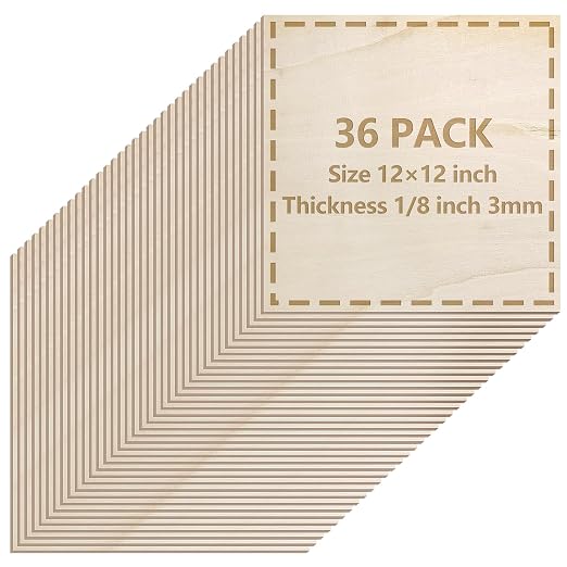 36 Pack Basswood Sheets 1/8 inch, 3mm Basswood