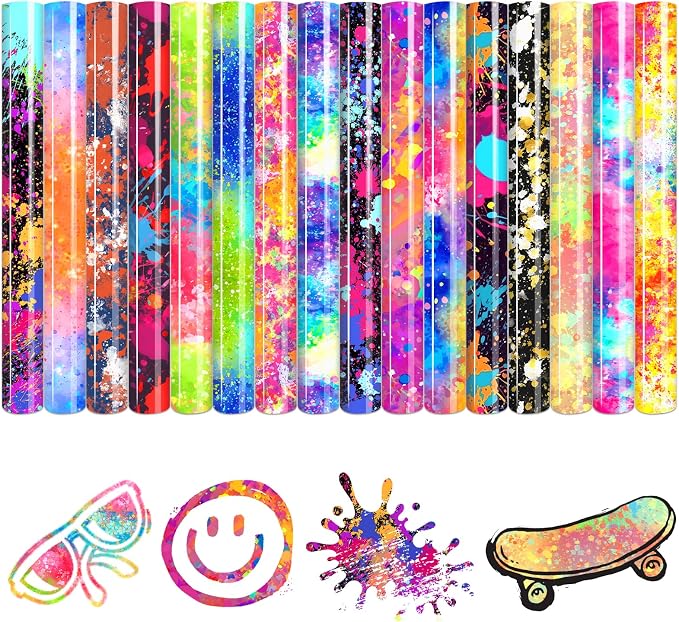 HTVSTD Multicolor Ink Heat Transfer Vinyl 16 Sheets 12×10in Iron on Vinyl |