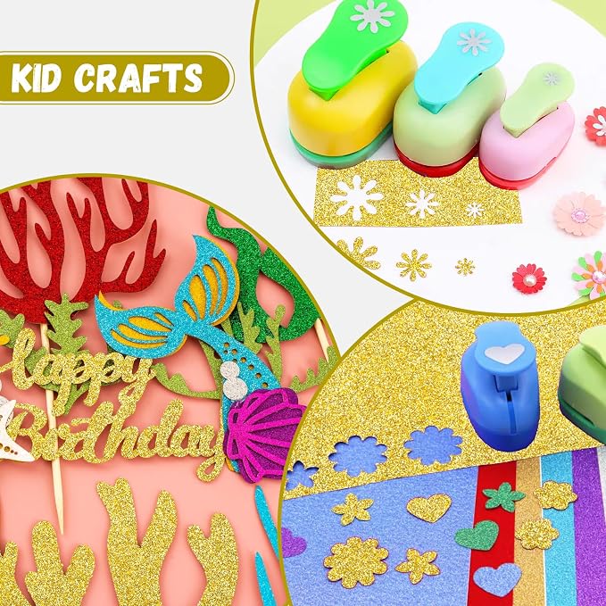 10 Pack Glitter Foam Sheets Craft 8 x 12 inch | Sparkles Foam Paper