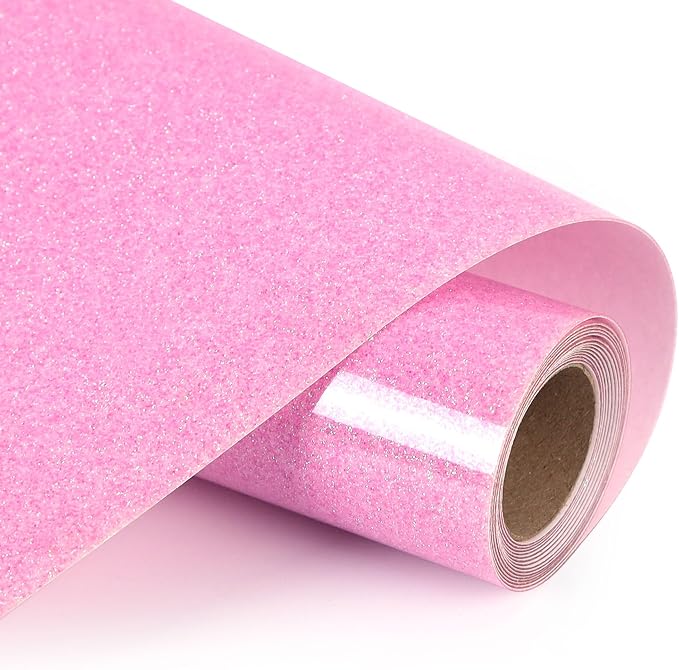 HTVVETUR Glitter Lilac Heat Transfer Vinyl, Glow in The Dark Light Purple HTV