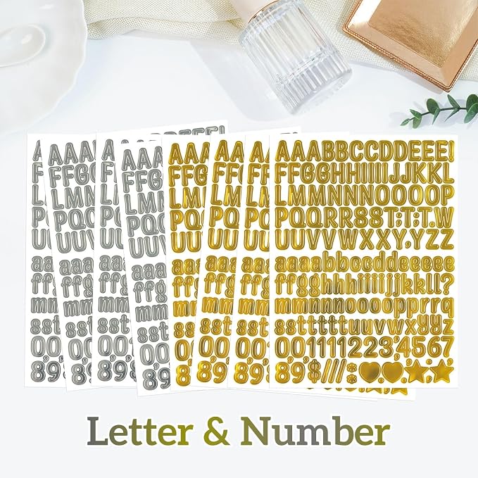 3040Pcs 20 Sheets Small Letter Number Stickers, 0.5inch Self-Adhesive Vinyl