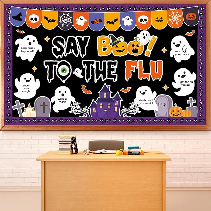 Halloween Ghost Bulletin Board Halloween Healthy Classroom Decorations Set Flu