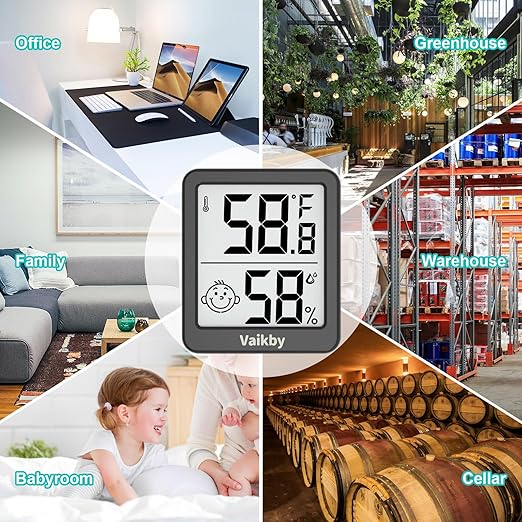 Indoor Humidity Meter Hygrometer 3Pack, Room Thermometer for Accurate Room Temperature Monitor, Digital Hygrometer with Indoor Thermometer for Home, Baby Nursery, and Humidity Sensor Enhanced Comfort