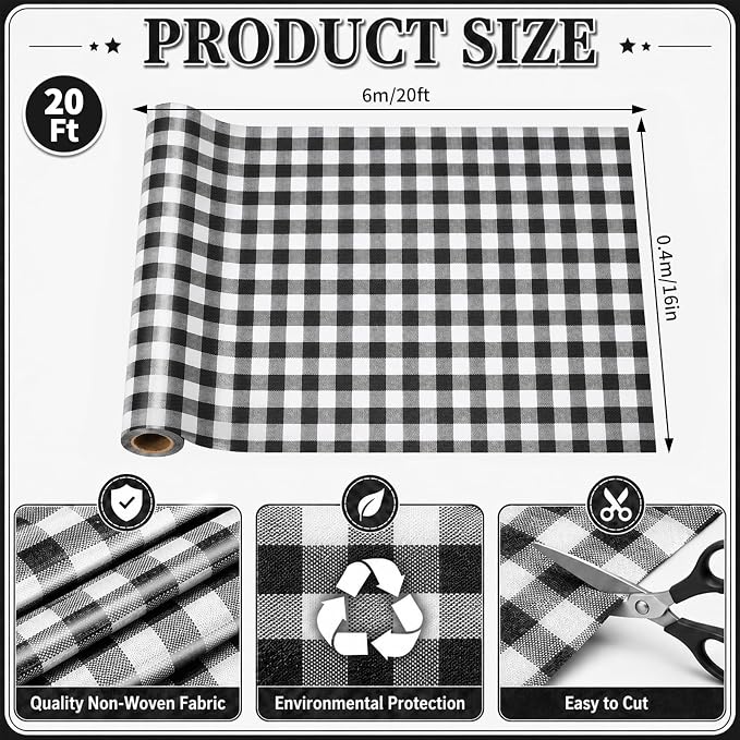 Black White Buffalo Bulletin Board Roll Non-Woven Fabric Poster 16in X 20ft |