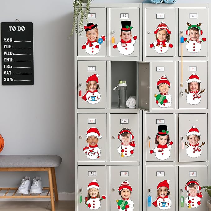 60pcs Christmas Theme Cutouts Snowman Bulletin Board Decorations Xmas Snowman