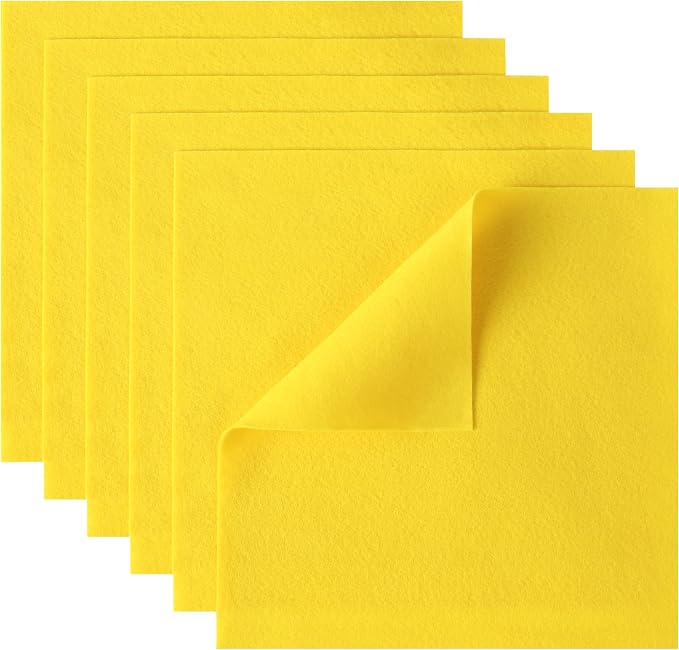 HaoFeiJH 6 Pcs Yellow Soft Felt Fabric Sheets