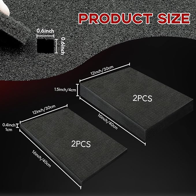PINGMIC 4 Pack Gun case foam -16 x 12 x 1.5 Inch Pick and Pluck Foam Sheets