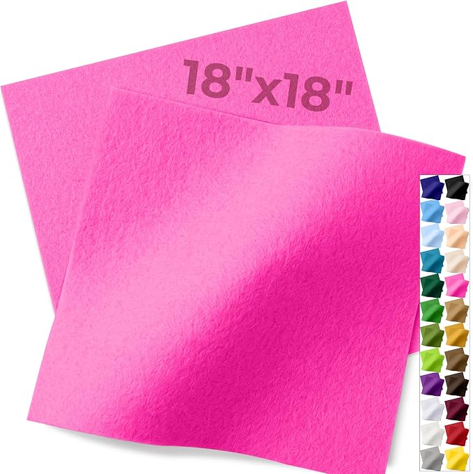 IONTACH 18" X 18" Soft Felt Sheets 1.6mm Thick | Acrylic Felt Fabric Sheets