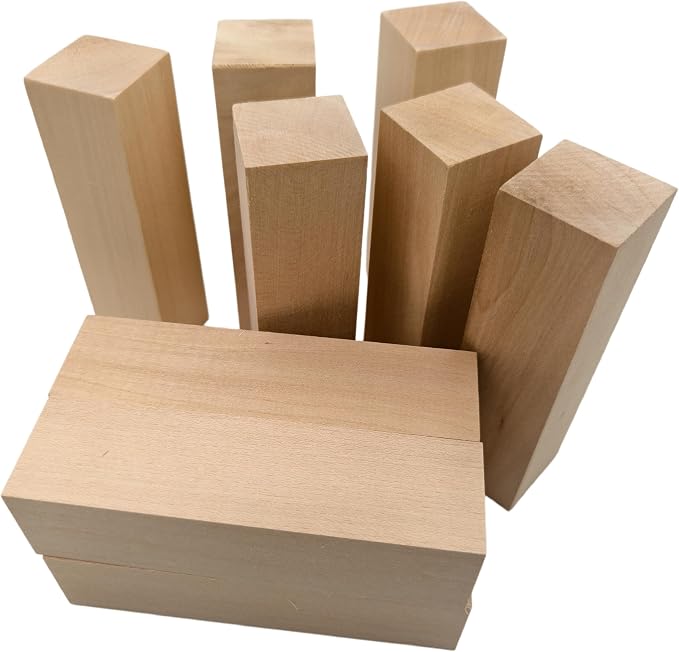 10PCS Basswood Carving Blocks, Whittling Wood Carving Kit, Unfinished Wooden