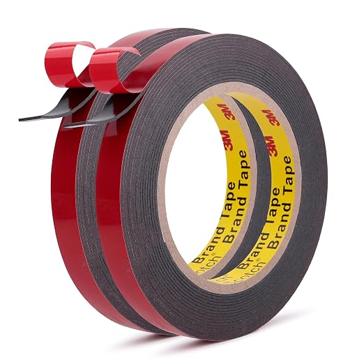 3M Automotive Acrylic Plus Tape, 0.55" x 18Ft, Dark Gray, 2 Pack | Double Sided