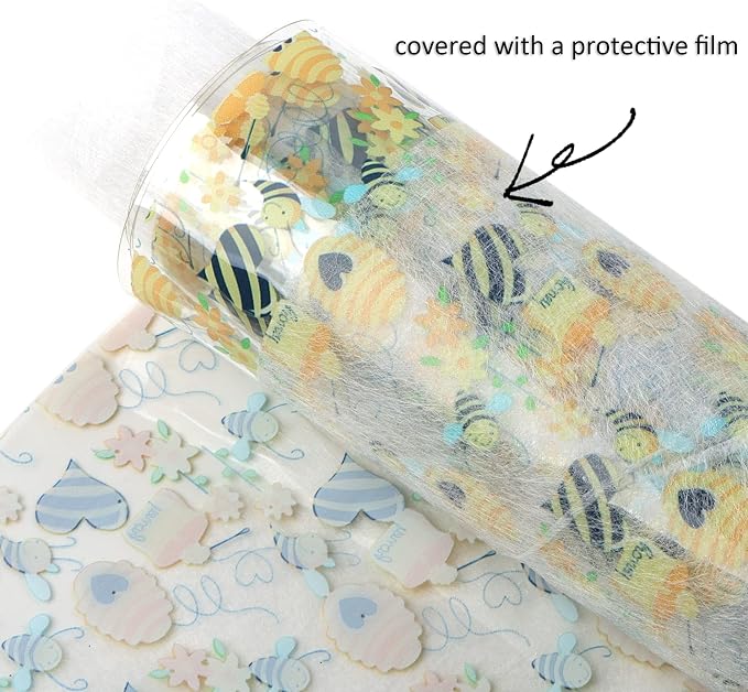 Transparent PVC Printed Faux Leather Roll 11.8" x 47.2" Synthetic Leather