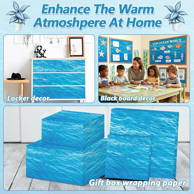 Qyeahkj Ocean Waves Bulletin Board Paper Roll Sea Bulletin Board Background