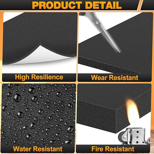 MYFAMIREA 4 PCS Adhesive Foam Padding Sheets Closed Cell Self Adhesive Sticky