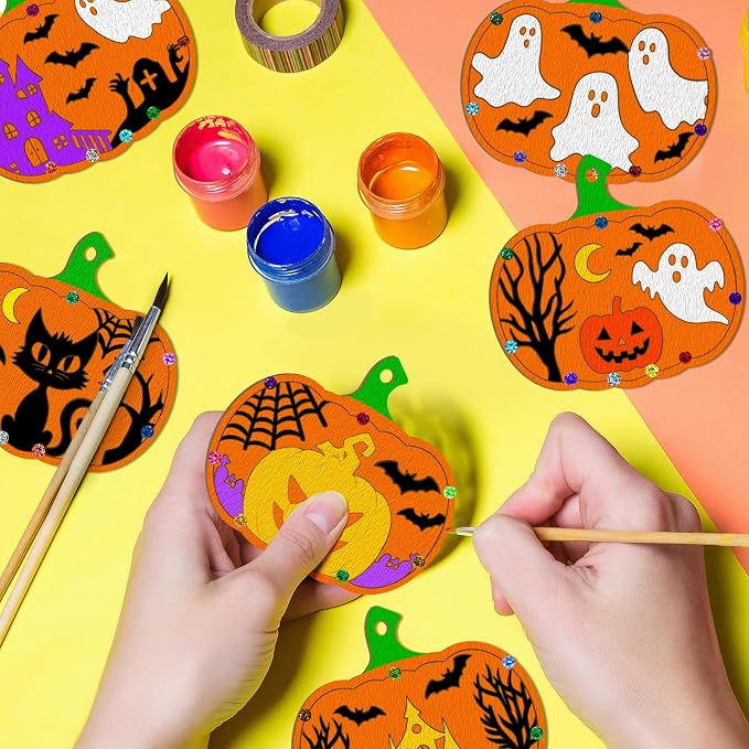 36PCS Wooden Pumpkins Ornaments to Paint Halloween Thanksgiving Decoration