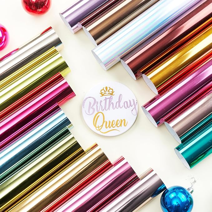 Tintnut Holographic Permanent Vinyl 16 Pcs 12x12in Metallic Adhesive Vinyl |