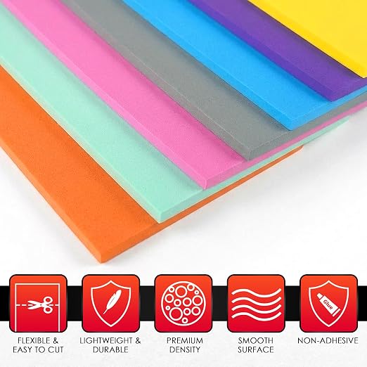 Foam Sheets for Crafts, EVA Craft Sheets Multicolor 6mm 90 Pack 9x12 Inch |