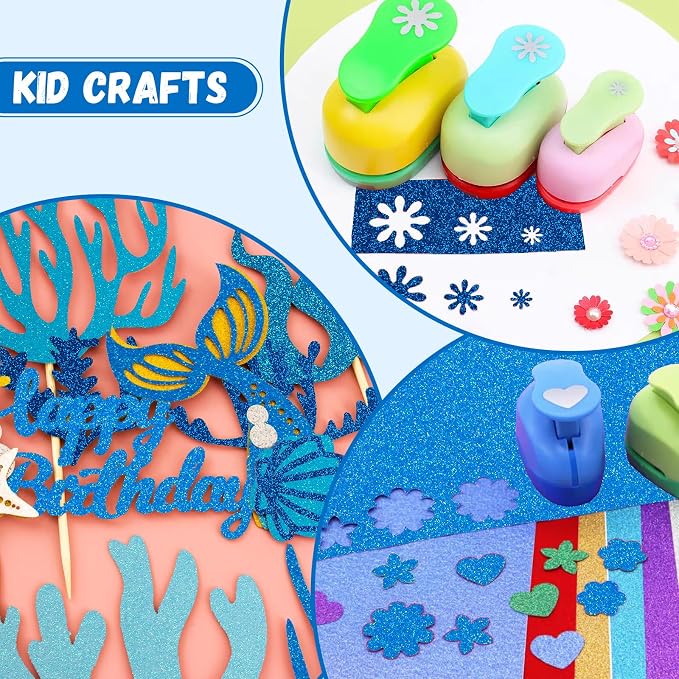 10 Pack Glitter Foam Sheets Craft 8 x 12 inch | 5 Colors Sparkles Foam Paper