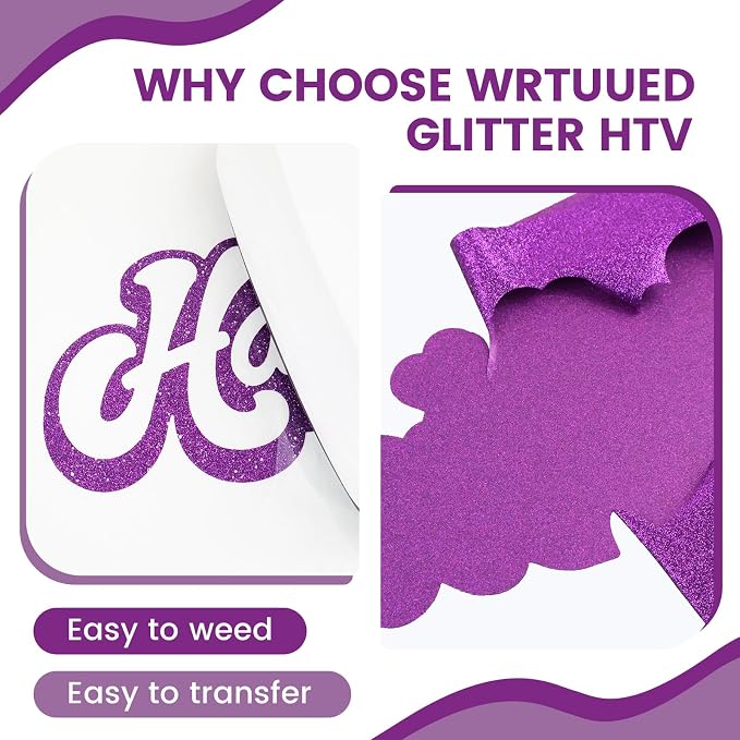 Purple Glitter HTV Heat Transfer Vinyl