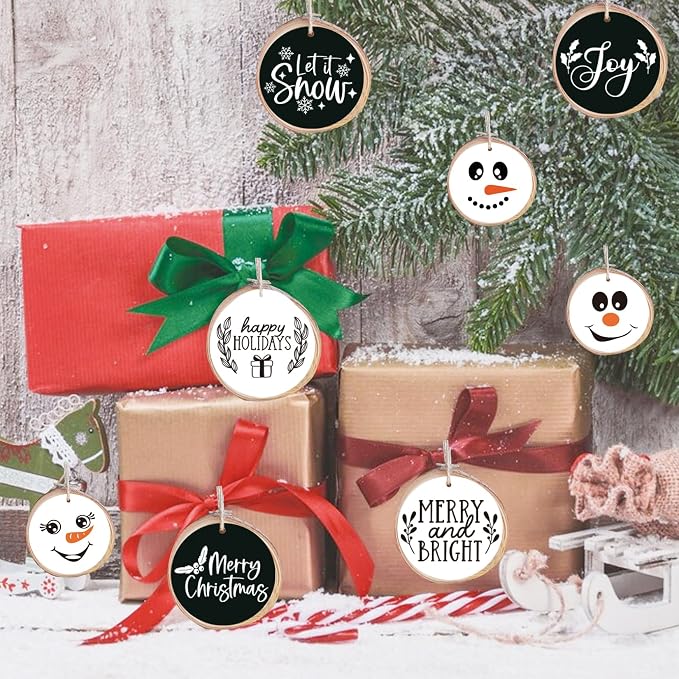 80pcs Snowman Face Stickers for Crafts Christmas Word Sticker Xmas Winter