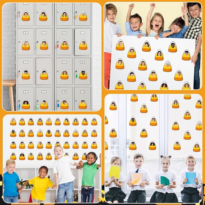 gisgfim 80Pcs Halloween Candy Corn Cutouts Halloween Party Decorations Bulletin