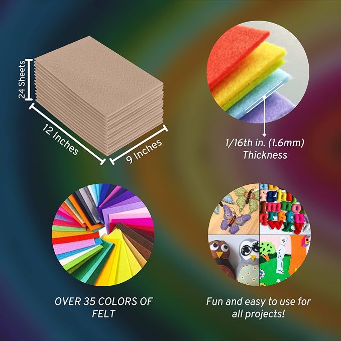 FabricLA Acrylic Felt Sheets for Crafts