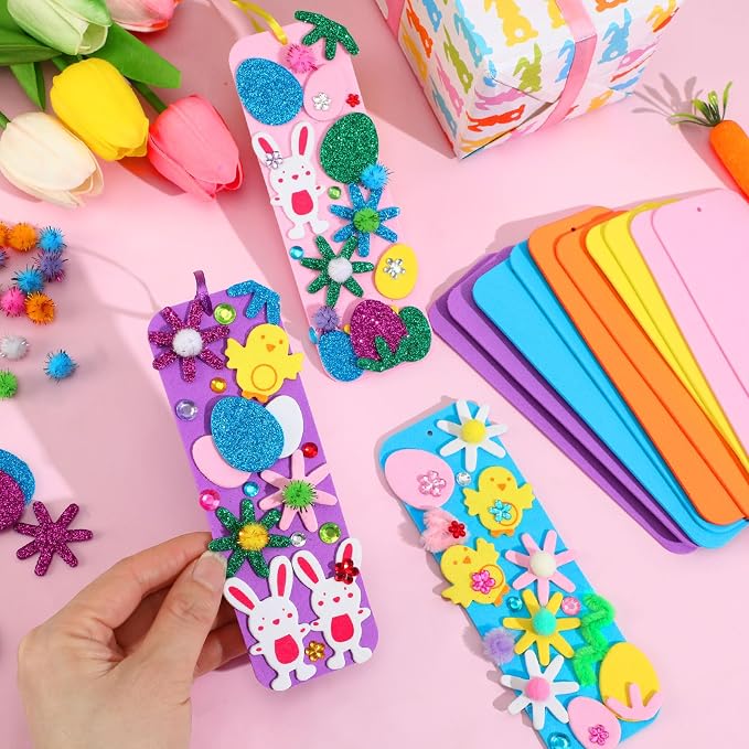 Easter Kids Craft Kit 36Sets Spring Foam Stickers Bookmark Ornament Decor | 36