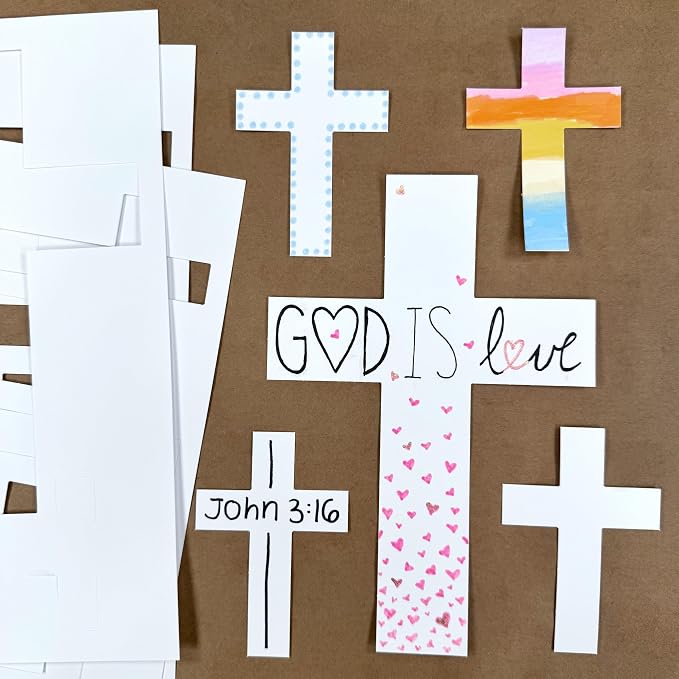 FreshCut Crafts 100 Pieces White Cross Cutouts