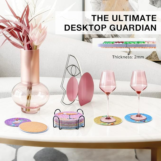 Cocktail Diamond Art Painting Coasters Kit